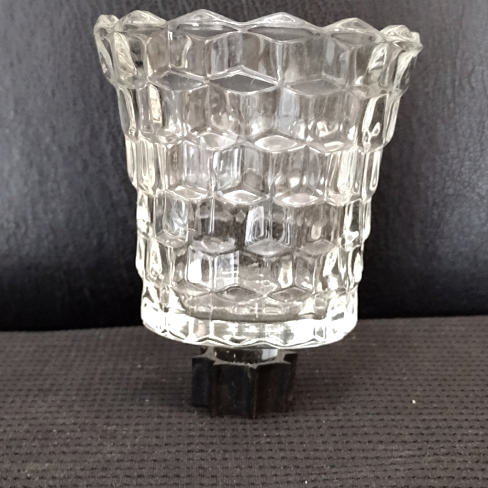 Vintage Home Interiors Clear Glass Candle Holder Wall Sconce Globes